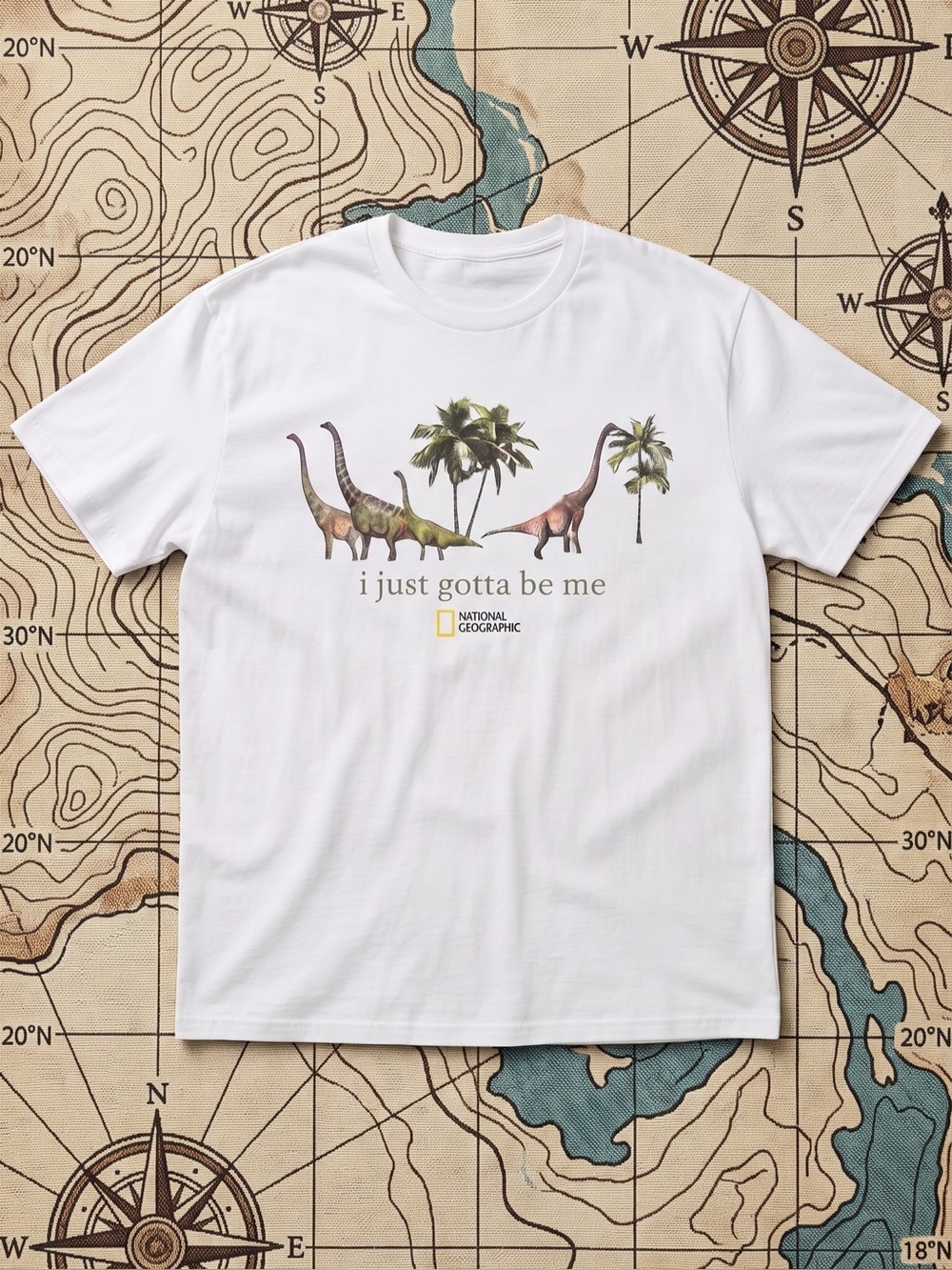 National Geographic Dinosaur Graphic Tee | White Gildan Style Fit T-Shirt